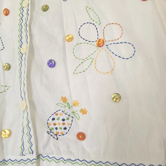 Vintage Embroidered Floral Gardencore Jacket Womens XL Wearable Art Cottage Boho - Picture 4 of 11